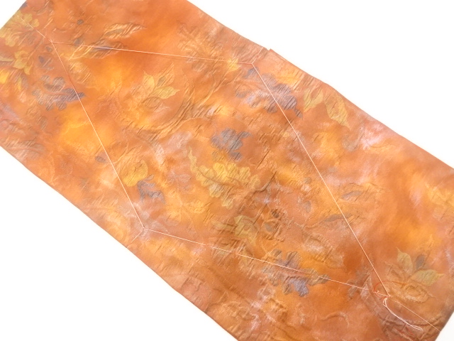 未使用品　花更紗模様織り出し　名古屋帯